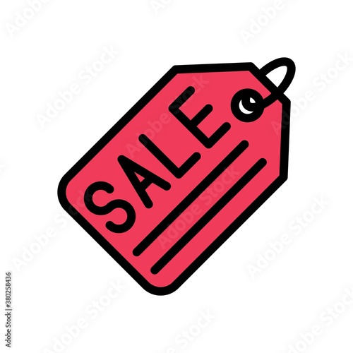 supper market or online shopping related sale tag with pin vector with editable stroke,