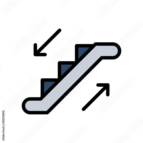 supper market or online shopping related stairs for ups and down with arrows vector with editable stroke,