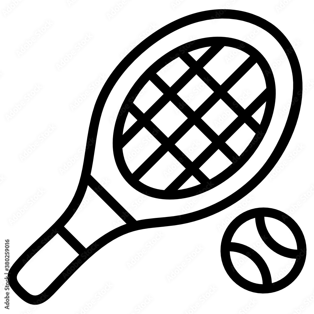 Racket with ball, long tennis icon in flat design.
Racket with ball, long tennis icon in flat design.