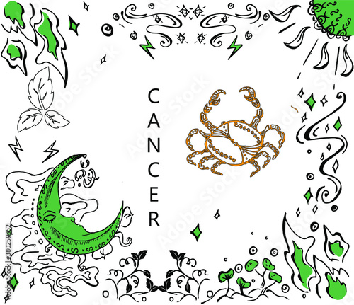 The illustration - zodiac sign in hand drawn style.