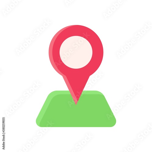 supper market or online shopping related location pin with location place vector in flat style,