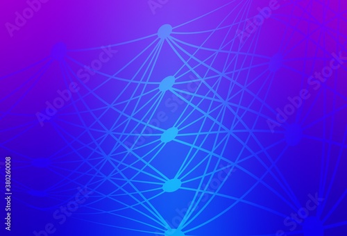 Light Pink, Blue vector template with artificial intelligence structure.