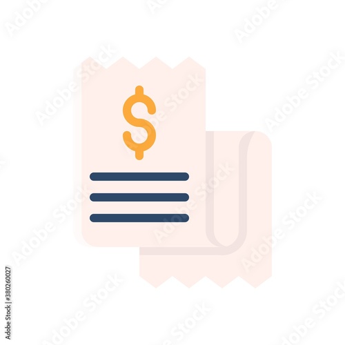 supper market or online shopping related shopping bill with dollar sign vector in flat style,