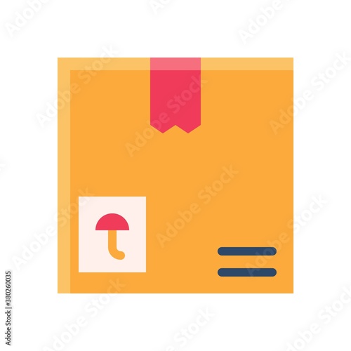 supper market or online shopping related shopping box with ribbon vector in flat style,