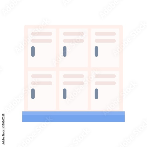 supper market or online shopping related safety cabinet with boxes vector in flat style,