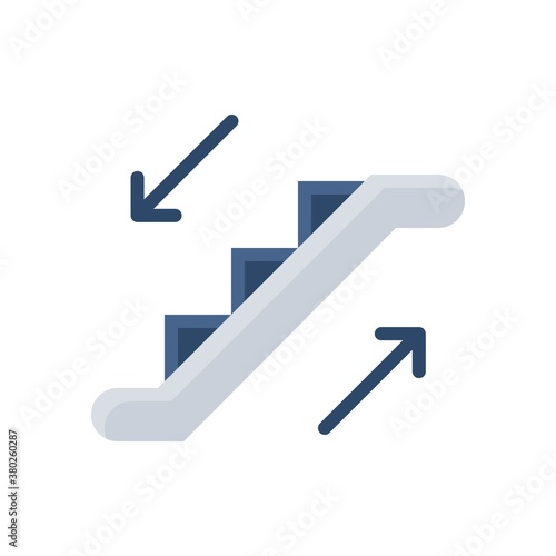 supper market or online shopping related stairs for ups and down with arrows vector in flat style,
