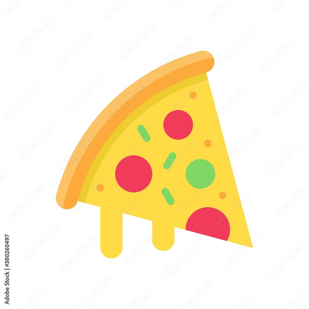supper market or online shopping related pizza slice with mushroom and cheese vector in flat style,