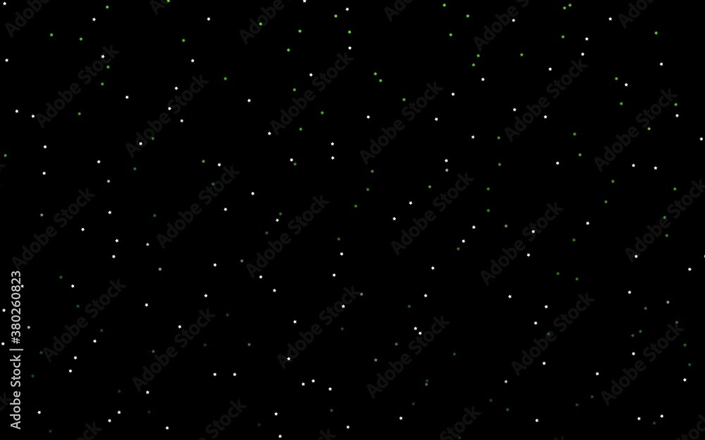 Dark Green vector layout with bright stars. Glitter abstract illustration with colored stars. Best design for your ad, poster, banner.