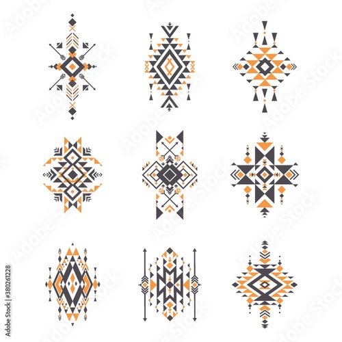 set of aztec patterns