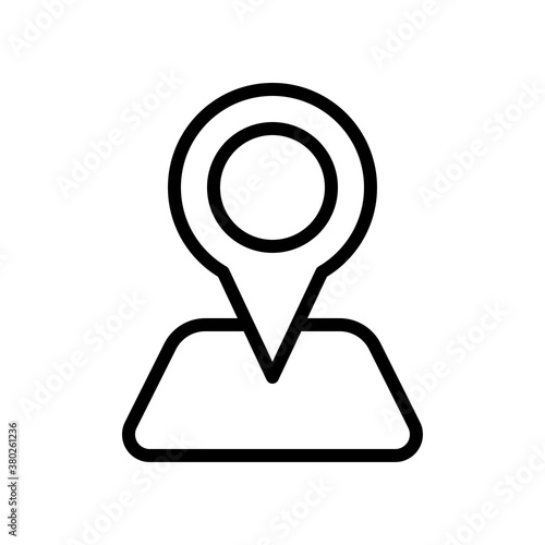 supper market or online shopping related location pin with location place vector in lineal style,