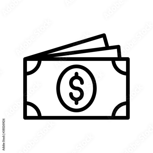 supper market or online shopping related dollar bundle with dollar sign vector in lineal style,