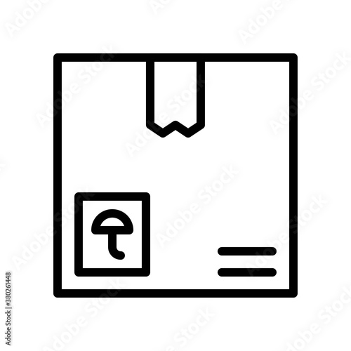 supper market or online shopping related shopping box with ribbon vector in lineal style,