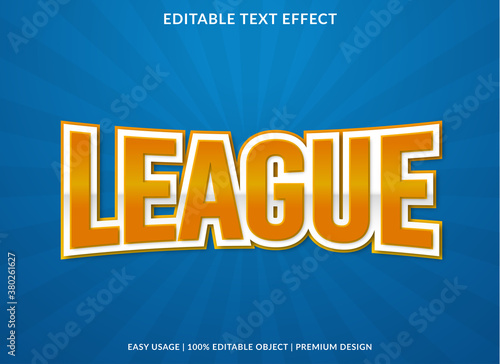 league text effect template with bold and abstract style use for logo and business brand