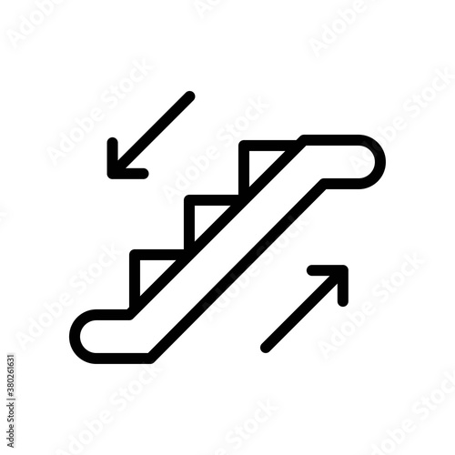 supper market or online shopping related stairs for ups and down with arrows vector in lineal style,