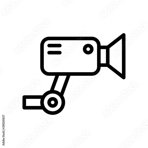 supper market or online shopping related cc tv camera or video camera with light vector in lineal style,