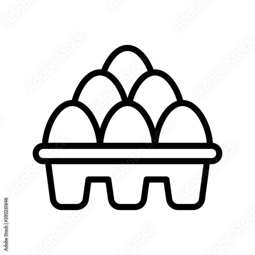 supper market or online shopping related eggs tray with eggs vector in lineal style,