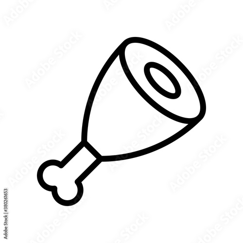 supper market or online shopping related chicken piece with bones vector in lineal style,