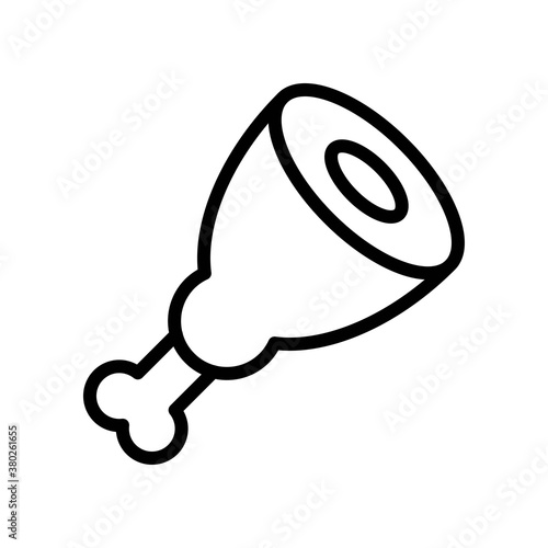 supper market or online shopping related chicken piece with bones vector in lineal style,