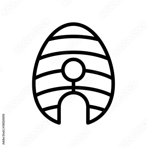 supper market or online shopping related boneless meet piece with hole vector in lineal style,
