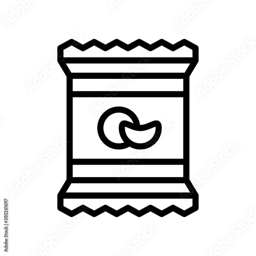 supper market or online shopping related nuts sack with nuts on sack vector in lineal style,