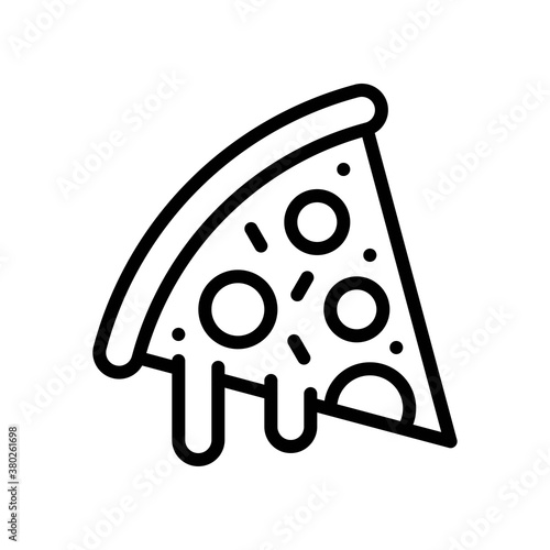 supper market or online shopping related pizza slice with mushroom and cheese vector in lineal style,