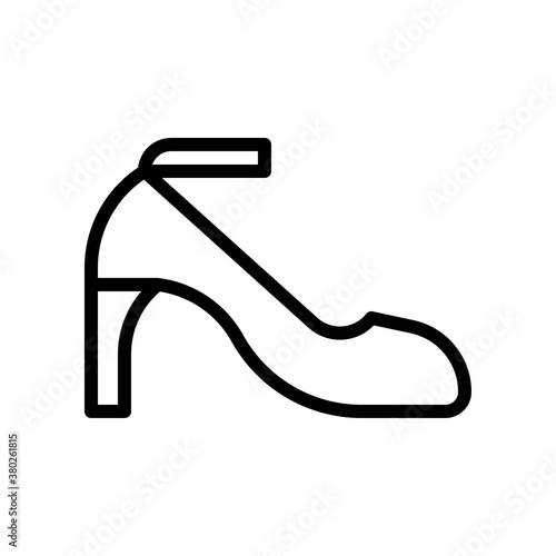 supper market or online shopping related female or girl shoe or sandal vector in lineal style,