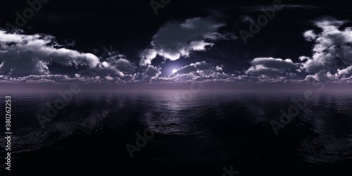 panorama of a stormy sea  HDRI  environment map   Round panorama  spherical panorama  equidistant projection  360 high resolution panorama  3d rendering   