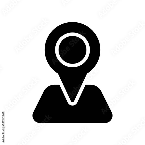 supper market or online shopping related location pin with location place vector in solid design,