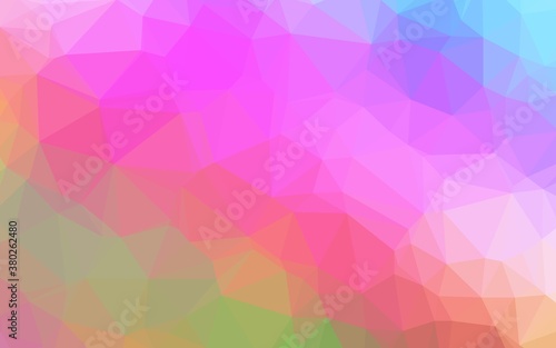 Light Multicolor, Rainbow vector shining triangular template. A sample with polygonal shapes. Template for a cell phone background.