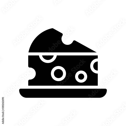 supper market or online shopping related cheese with circle and plate vector in solid design,