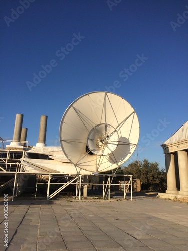 satellite dish on the roof