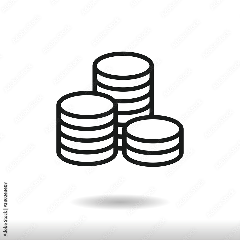 Coins icon vector . Money sign Coins icon vector . Money sign