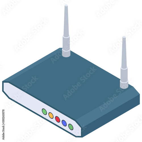 
Wifi router vector in isometric design 
