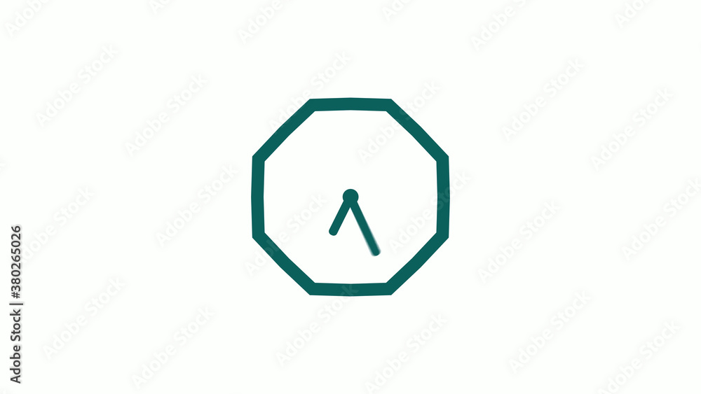 Fototapeta premium New cyan dark counting down clock icon on white background,12 hours clock icon