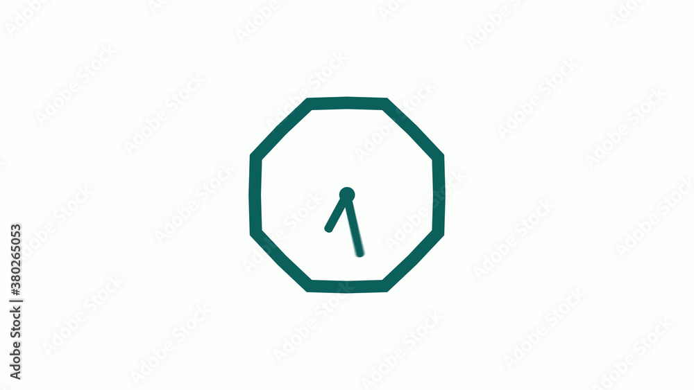Fototapeta premium New cyan dark counting down clock icon on white background,12 hours clock icon
