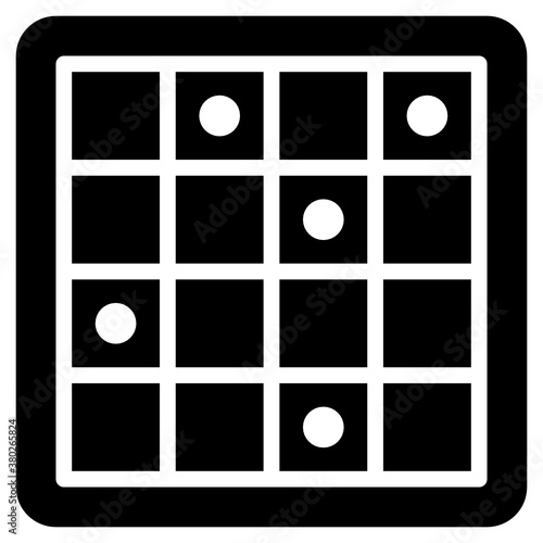 
A chess game board, flat design of checkers icon
