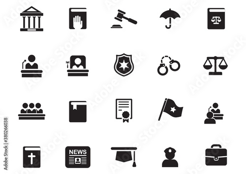 set of law icons