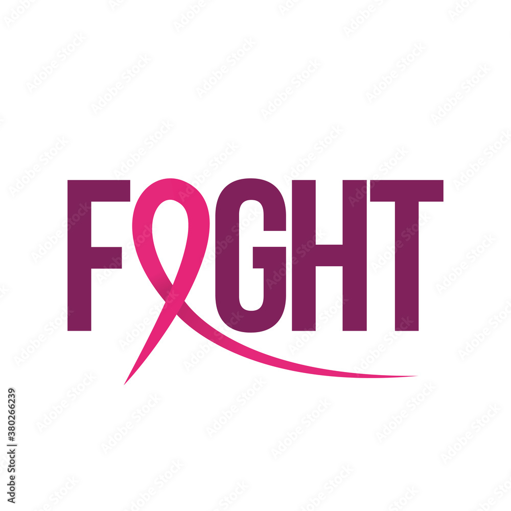 Fight (Breast Cancer) - hand drawn Breast Cancer Awareness month lettering phrase with pink ribbon. Brush ink vector quote for banners, greeting card, poster design. Fight (Breast Cancer) - hand drawn Breast Cancer Awareness month lettering phrase with pink ribbon. Brush ink vector quote for banners, greeting card, poster design.