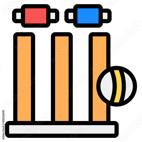 
Three wooden sticks placed together with the lid on top representing cricket wicket 
