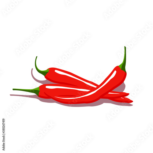 Red Chili hot and spicy food element vector