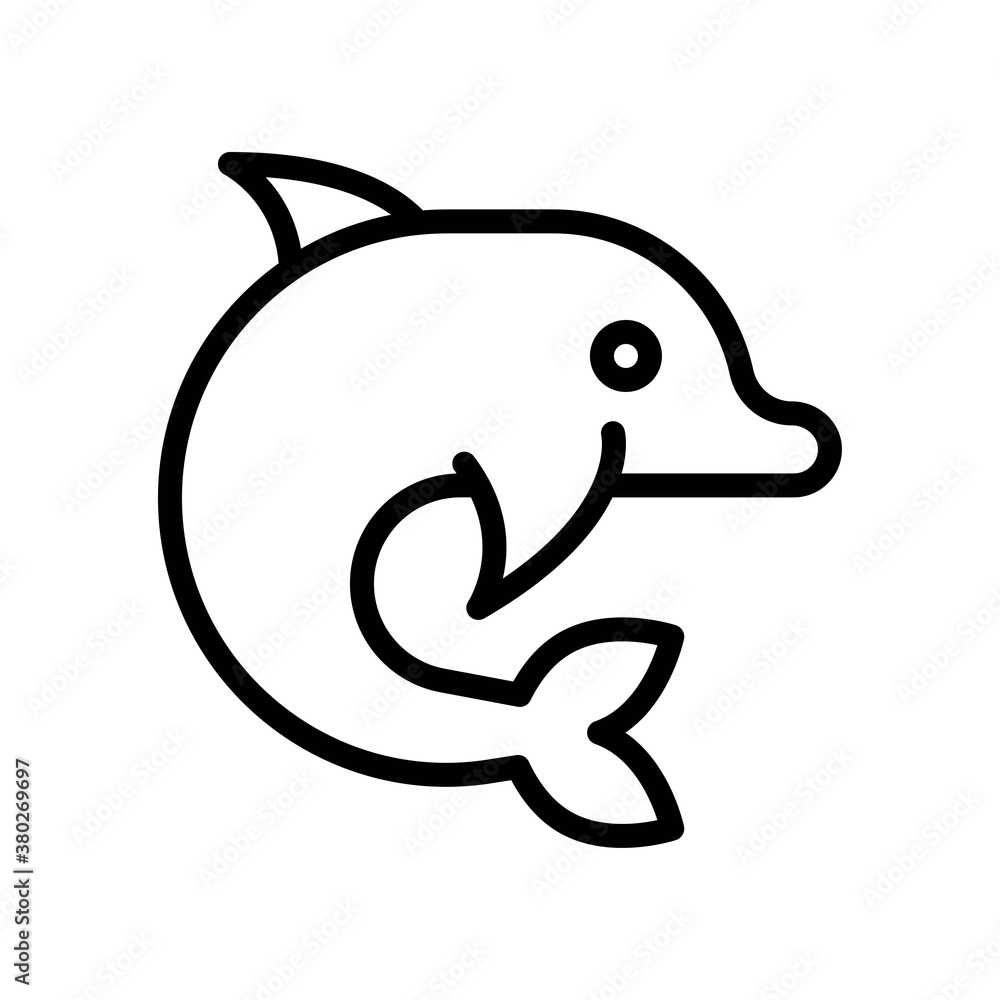 Hawaii icon related dolphin with eyes and wings and without water vector in lineal style, Hawaii icon related dolphin with eyes and wings and without water vector in lineal style,