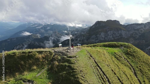 Flying above the alps and the Geneva lake at 2172 meters,  Switzerland.