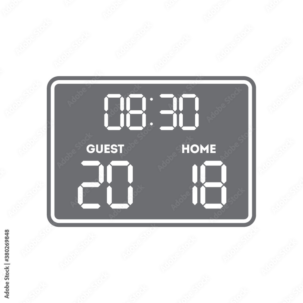 Digital scoreboard. Digital scoreboard.