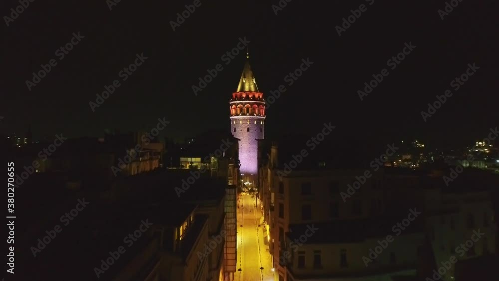 9 May, 2020, Istanbul, Turkey, Galata Tower at night 9 May, 2020, Istanbul, Turkey, Galata Tower at night