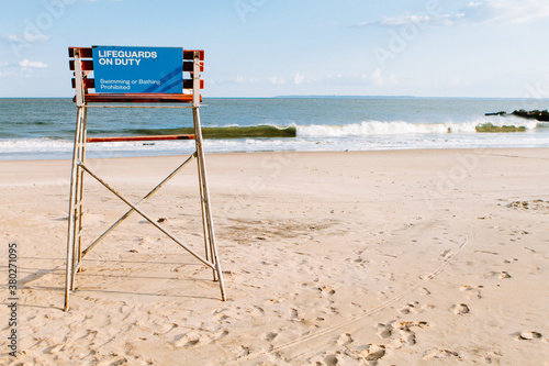 Lifegurad's chair with sign 