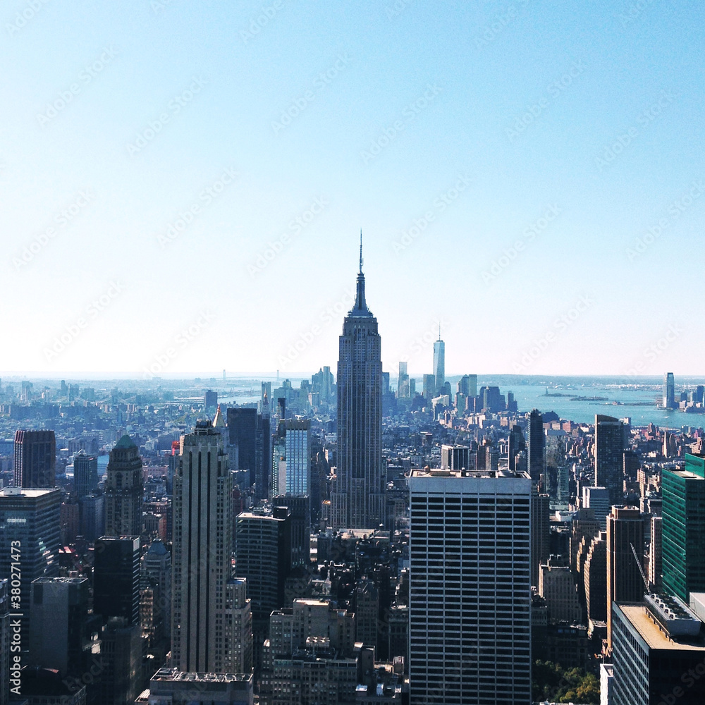 Elevated view of the Empire State Building, New York Elevated view of the Empire State Building, New York