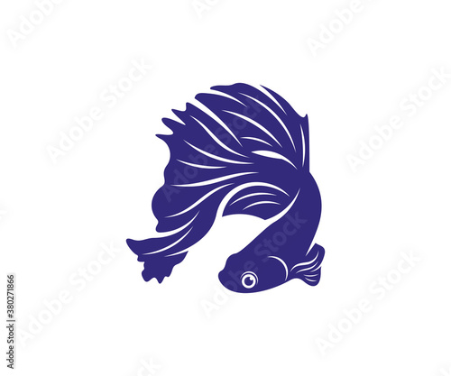 Betta fish vector illustration, fighting fish logo design template