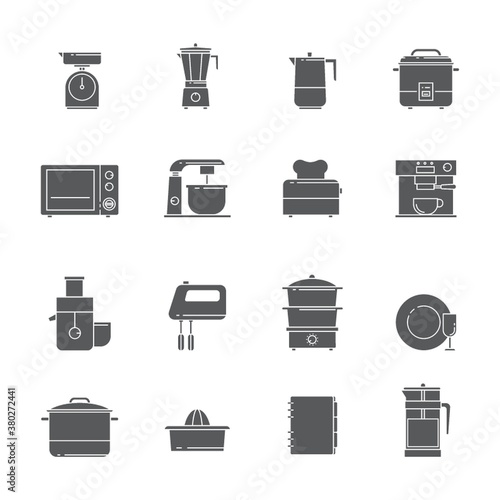 set of kitchen icons