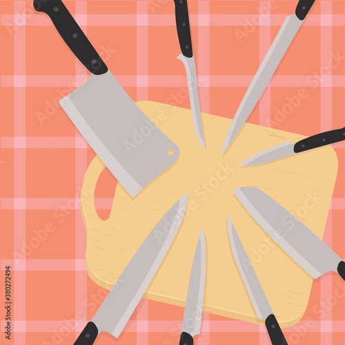 collection of kitchen knives