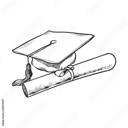 academic hat and certificate